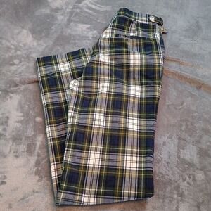 Vintage Lord Jeff Pants Dacron‎ Wool Mens Size 34 Unhemmed Waist Cinch Plaid 70s